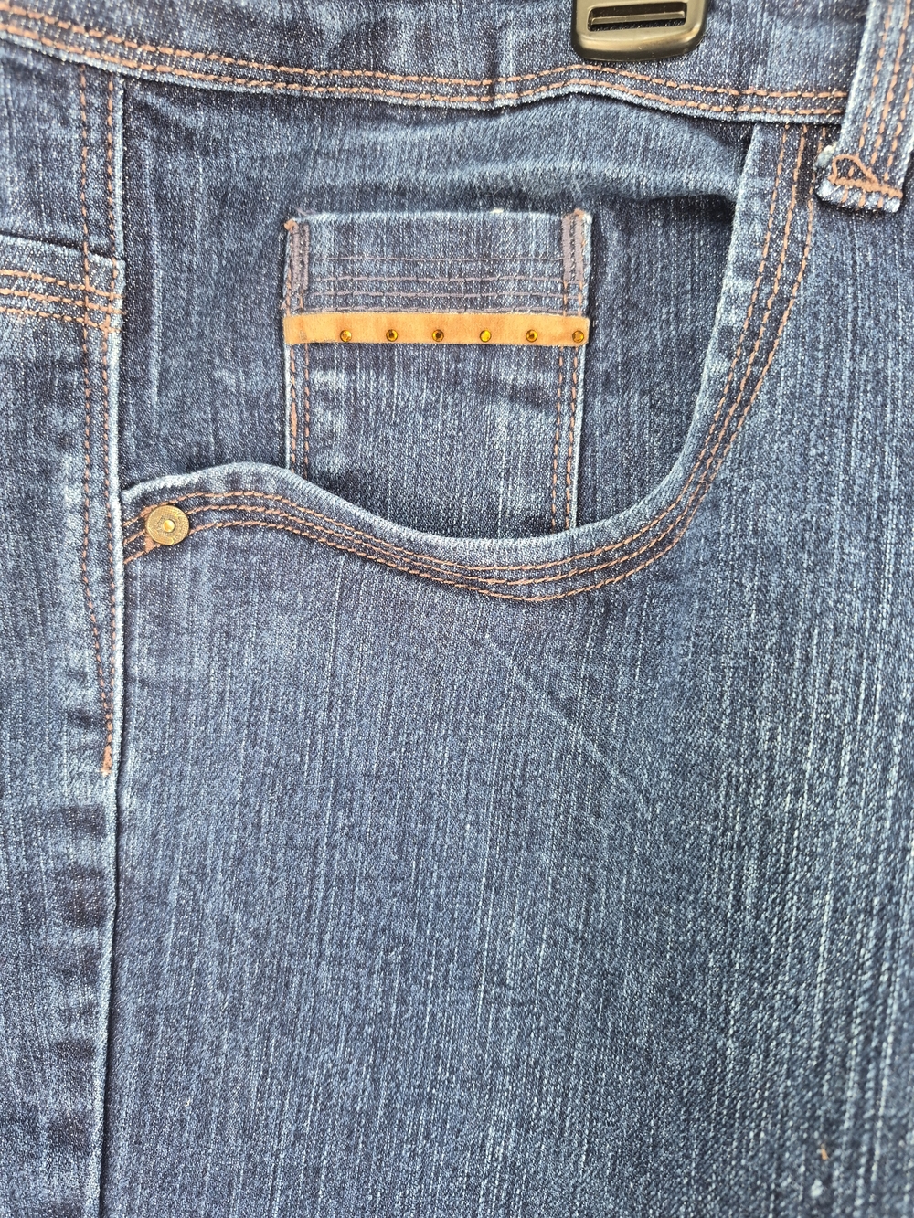24W Dark Blue Women's Denim Bermuda Jean Shorts Gloria Vanderbuilt Classic - Picture 4 of 5